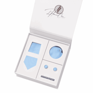 Set Cravate Assorti Bleu Ciel Uni