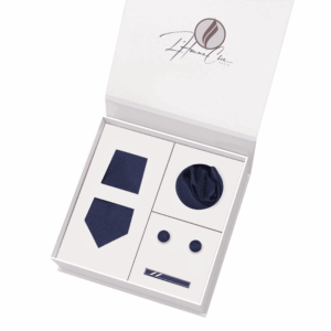 Set Cravate Assorti Bleu Marine Uni