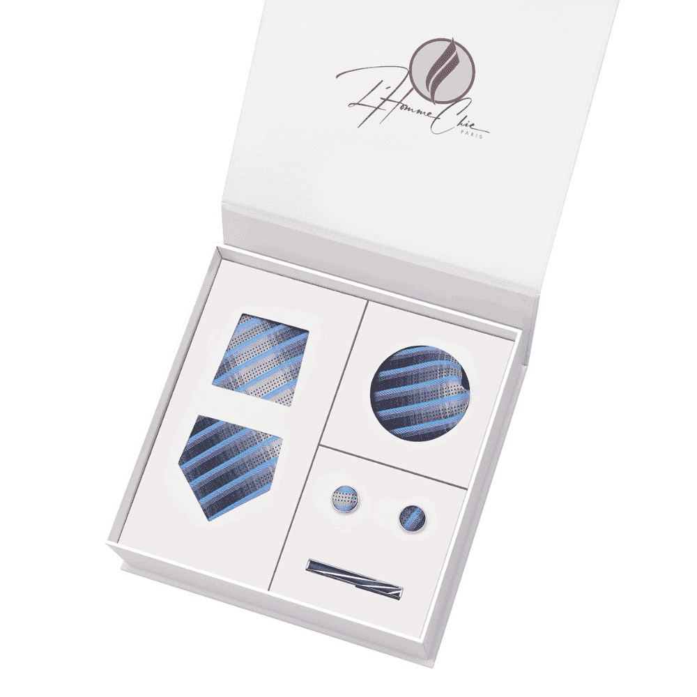 set-cravate-assorti-grise-a-rayure-Bleue-l-homme-chic-paris