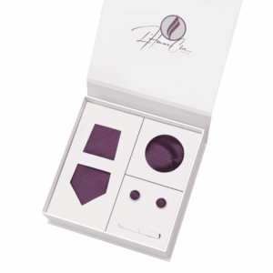Set Cravate Assorti Violet Uni