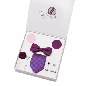 Set Cravate Composé Violet avec Cravate Violette Unie
