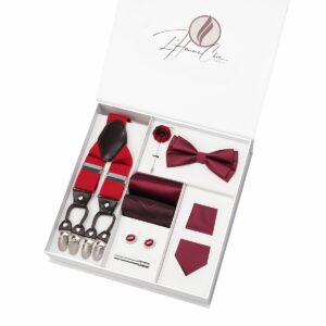 Set Cravate, Noeud-Papillon et Bretelle Rouge