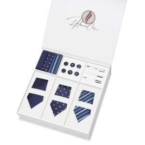 Set Cravate en Lot Bleu Clair (Uni, Rayure et à Pois)