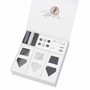 Set Cravate en Lot Grise (Uni, Rayure et à Pois)