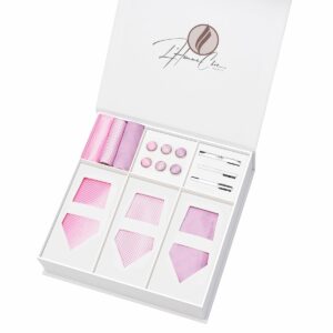 Set Cravate en Lot Rose (Uni, Rayure et à Pois)