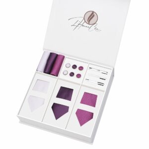 Set Cravate en Lot Violet (Uni et Rayure)