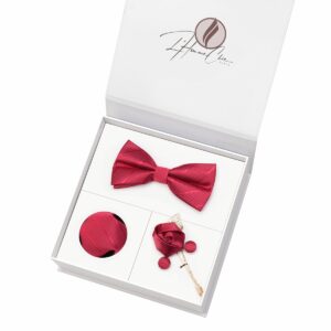 Set Noeud Papillon Assorti Rouge Uni