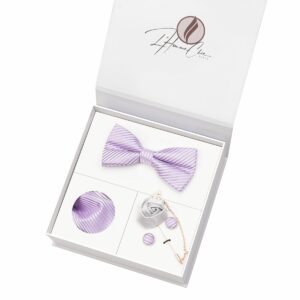 Set Noeud Papillon Assorti Violet Clair