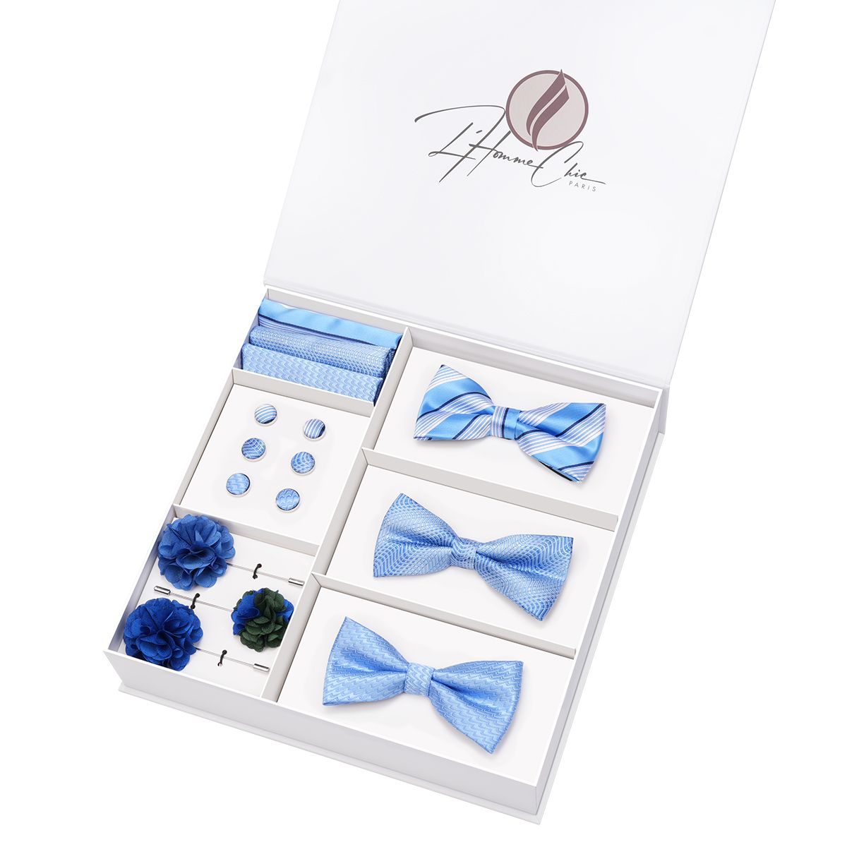 Set-Noeud-Papillon-en-Lot-Bleu-Ciel-Uni-et-Rayure-l-homme-chic-paris