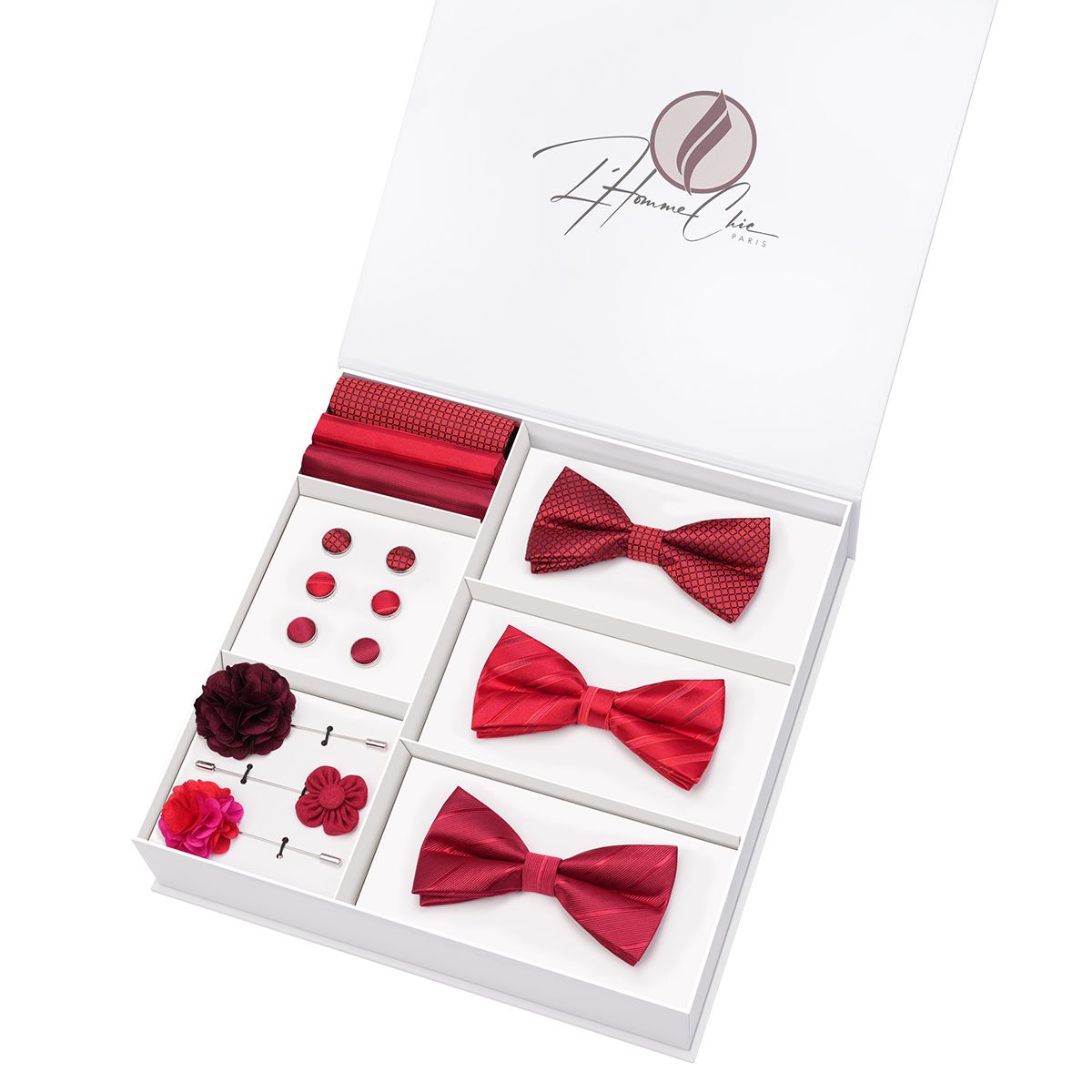 Set-Noeud-Papillon-en-Lot-Rouge-Fonce-Rayure-et-a-Pois-l-homme-chic-paris