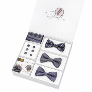 Set Noeud Papillon en Lot Violet (Uni, Rayure et à Pois)