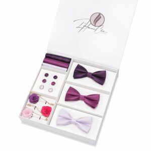 Set Noeud Papillon en Lot Violet Uni