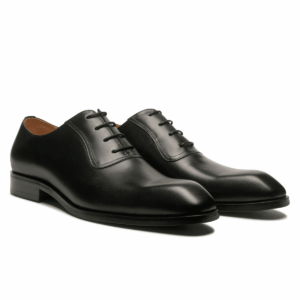 Set Richelieu Minimaliste en Cuir Noir