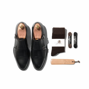 Set Derby en cuir Noir à double boucle