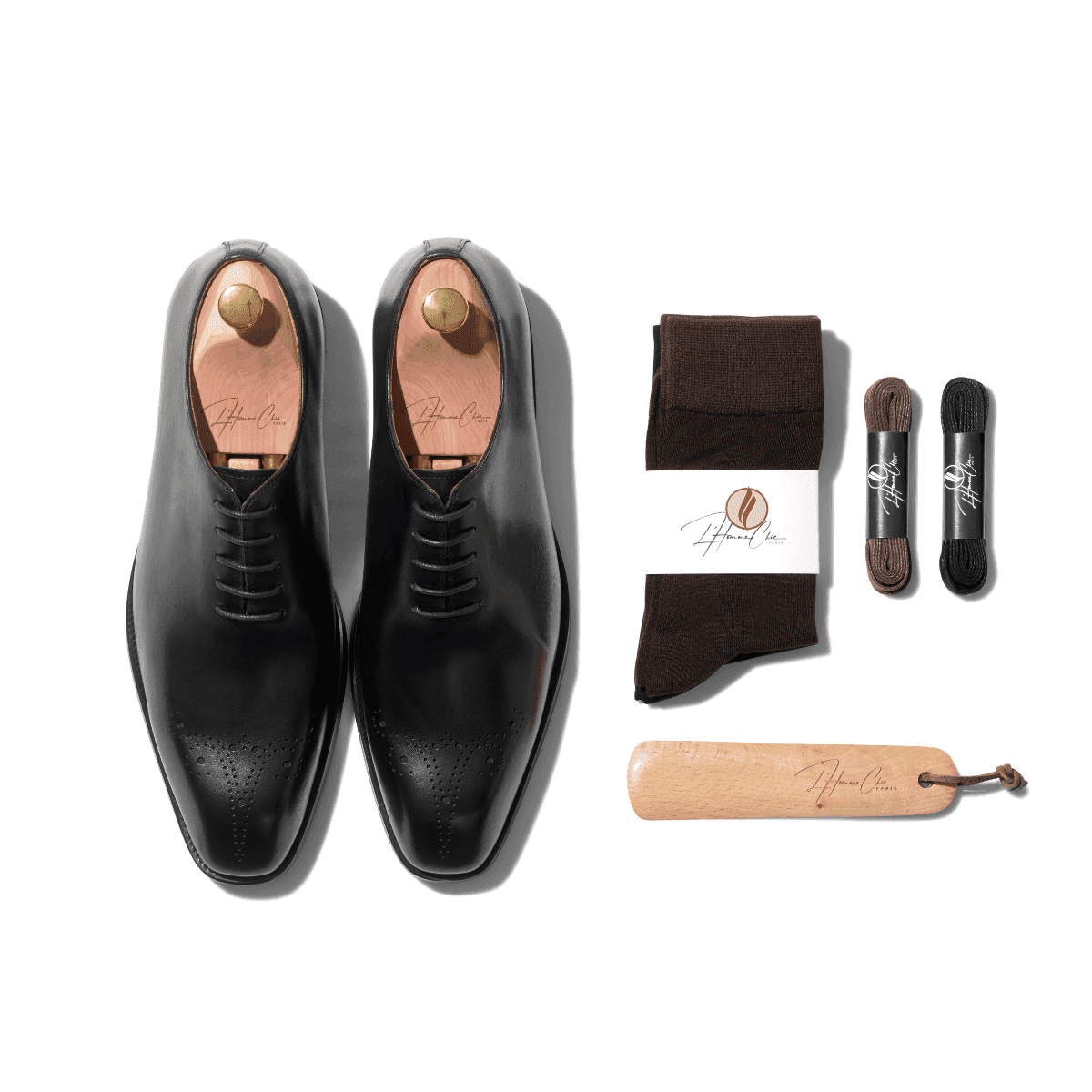 Contenu-Coffret-Set-Richelieu-Classique-Noir-l-homme-chic-paris
