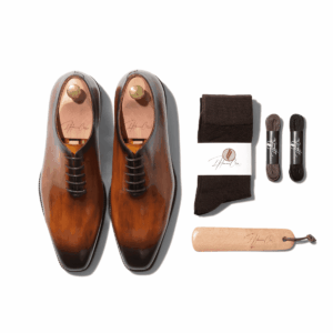 Set Richelieu Effilé en Cuir Marron Clair