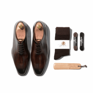 Set Richelieu Effilé en Cuir Marron Foncé