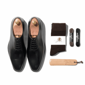 Set Richelieu Effilé en Cuir Noir