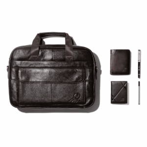 Set Sacoche Marron Foncé en Cuir “Noblesse”