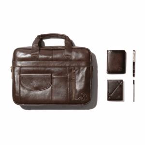 Set Sacoche Marron en Cuir “Majesté”