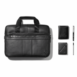 Set Sacoche Noir en Cuir “Prestance”