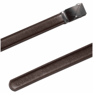 Set Ceinture en Cuir Marron Foncé avec 2 Boucles