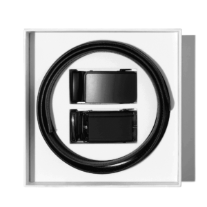 Set Ceinture en Cuir Marron Foncé avec 2 Boucles